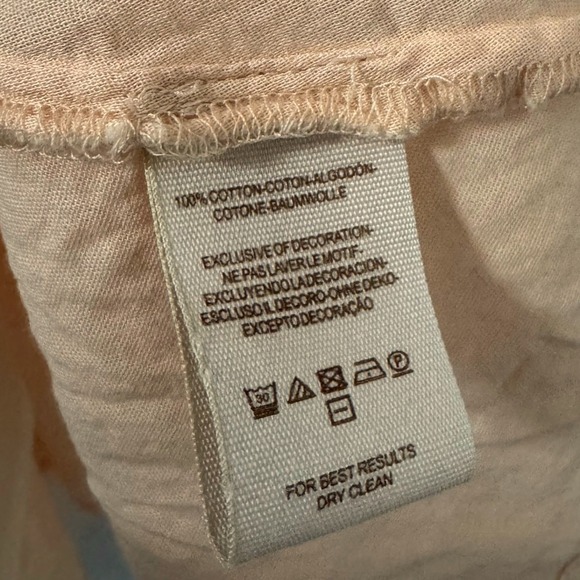 Free People Peach Lace Pintuck Boho Tunic Blouse Cotton Ruffle Hem Womens S - Picture 4 of 6